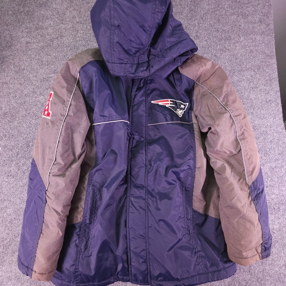 Vintage New England Patriots NFL Adult Hooded Winter Jacket 3-in-1 Fleece M